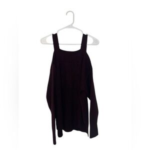 SOHO burgundy cold shoulder sweater